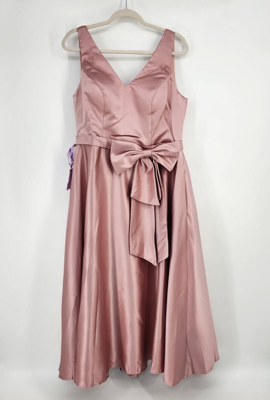Dusty Rose Bridesmaid Dress Medium Long Formal Wedding Guest Satin Miss Veil NEW